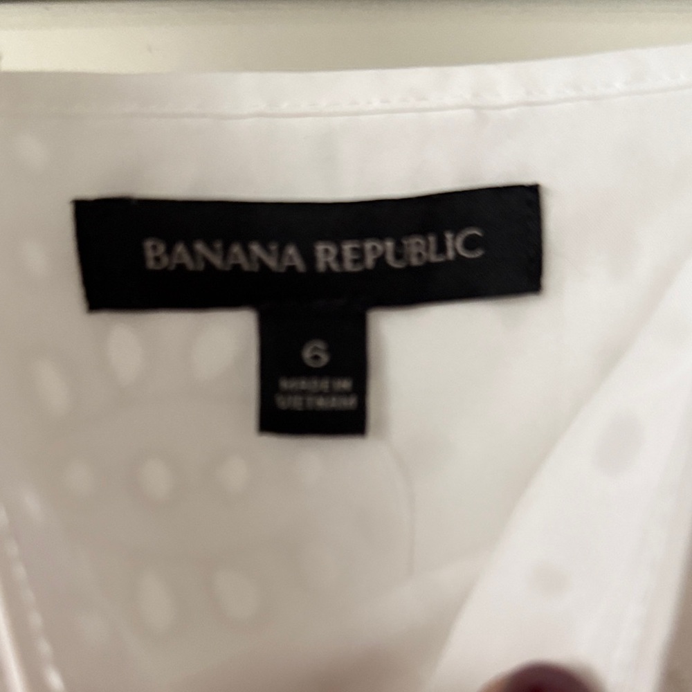 Banana Republic Eyelet Pinafore Dress, White SIZE 6 - Picture 5 of 9